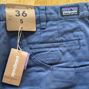 NWT Patagonia Men's Dolomite Blue Organic Cotton Stand Up Shorts 5” Inseam